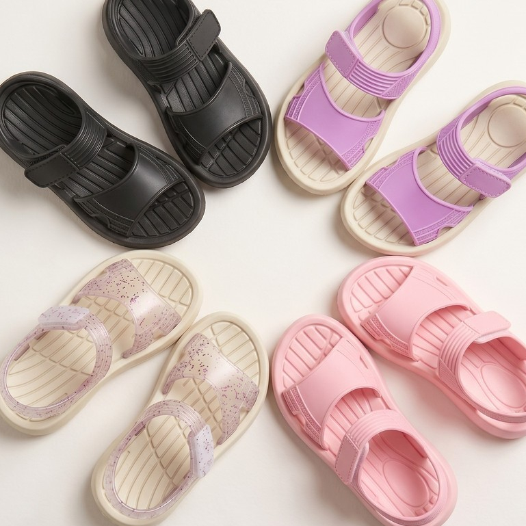 Sandália Velcro Infantil Menina Criança Confortável Antiderrapante Flexível Calça Fácil