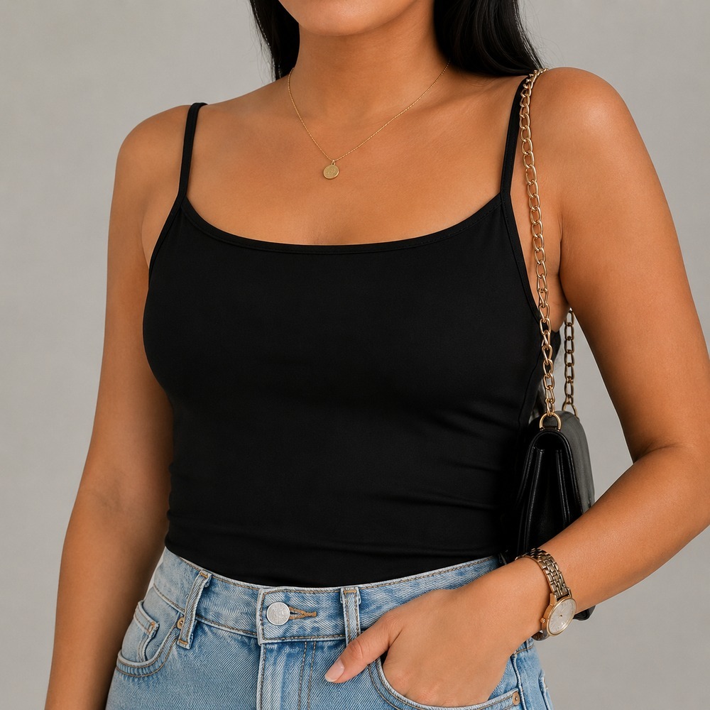 Blusa Regata Alcinha Feminina Malha Dupla Forrada Básica Blogueira Verão Moda Tendência Soltinha