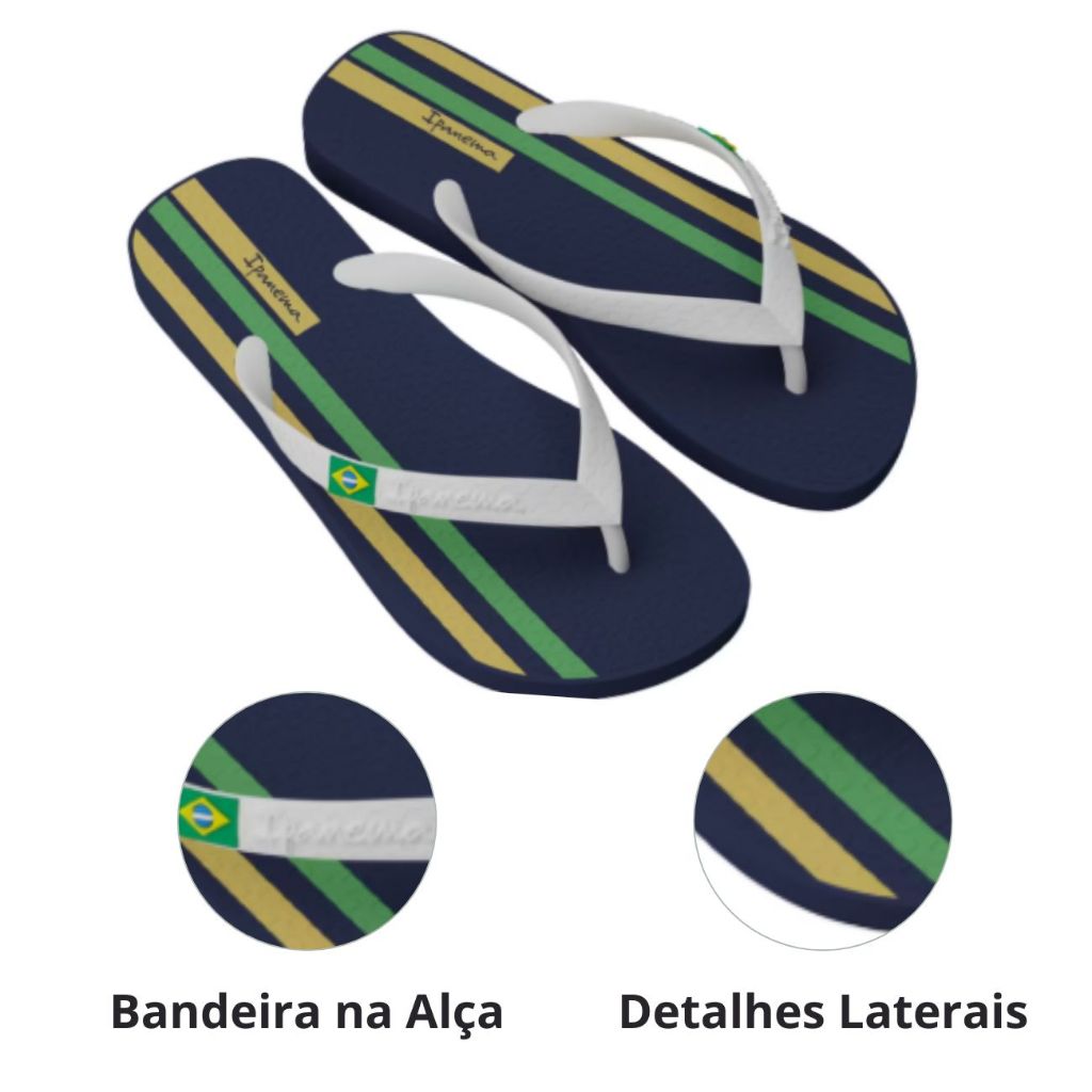 Ipanema Brasil Básico Chinelo Clássico Unisex Pé Direito
