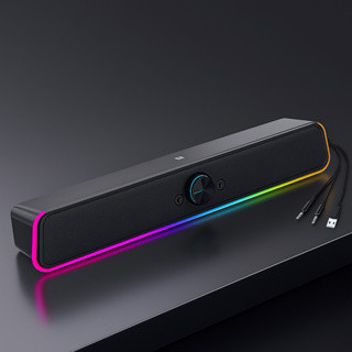 Caixa De Som Soundbar Led Para Computador Pc Usb P2 Gamer