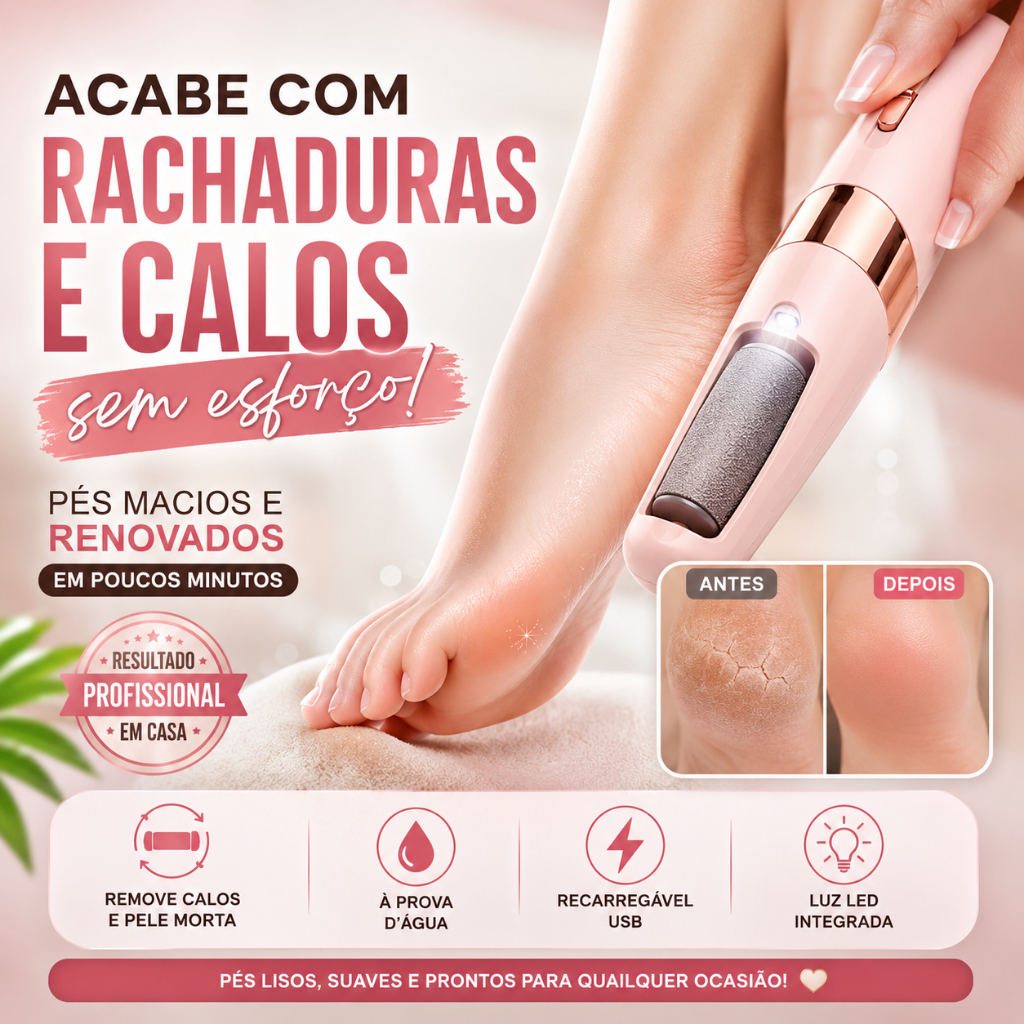 Lixa de Pé Elétrica Recarregável USB Bivolt À Prova D’Água Removedor de Calos Pedicure