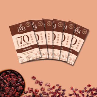 Chocolate 70% Cacau com CRANBERRY - 6 tabletes de 65g