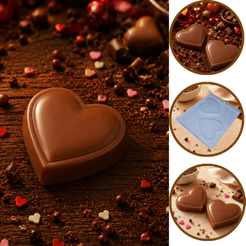 1~10 FORMA SIMPLES CORAÇÃO EM PLACA CÓD.:9941-(M8) EM ACETATO BWB PARA BOMBOM, DOCES DE CHOCOLATE E CONFEITARIA.(CHOCO)