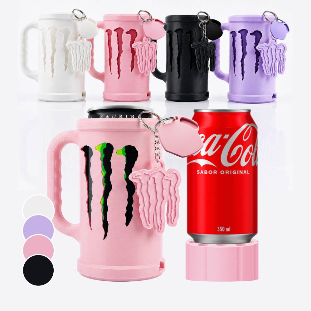 Copo Monster 473ml | Suporte para Lata de Energético | Porta Latas