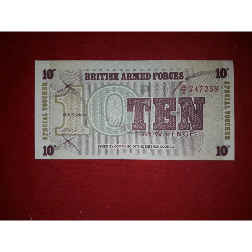 Cedula Colecionável do Reino Unido 10 pence 1972 - Flor de Estampa