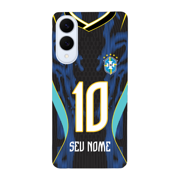 Capinha para Samsung S25 Edge Anti Impacto Personalizada - Copa Brasil Brazil Azul com nome e número