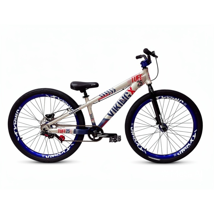 Bicicleta VikingX Tuff25 Aro26 21V Roda Vmaxx Azul Pneu Flame Preto - Prata Azul
