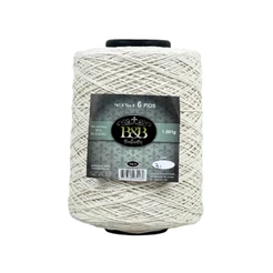 Barbante B&B Fio 6 Cone Grande 1kg Para Crochê, Sousplat, Tapetes, Artesanato, 85% Algodão