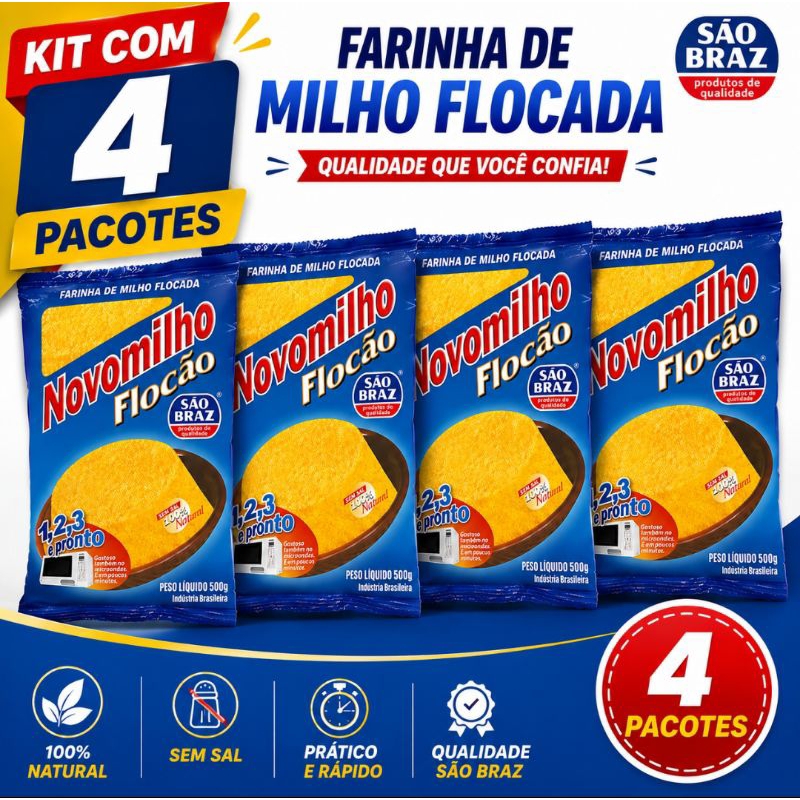 Kit Flocão de milho Novomilho São Braz