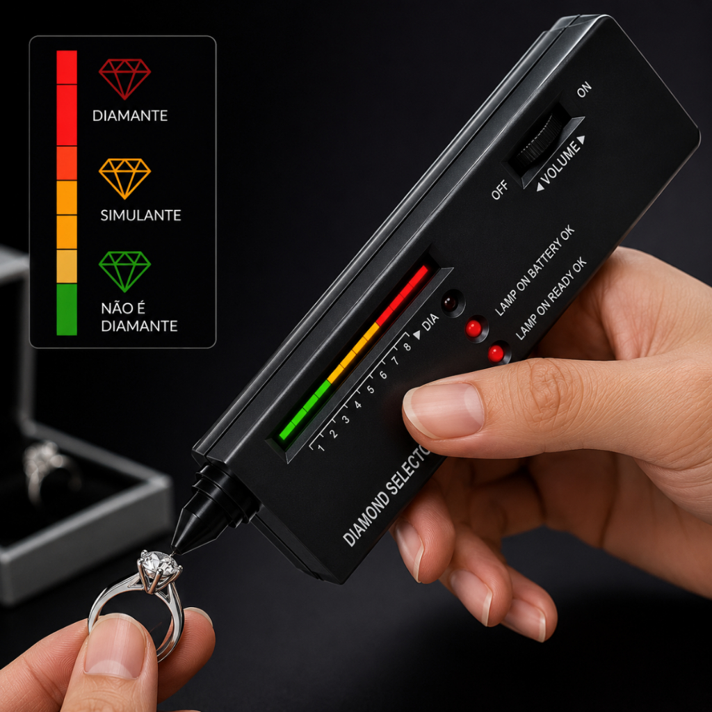 Testador De Diamante Profissional Alta Precisão Led FLY125