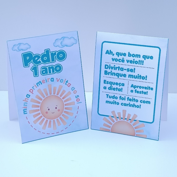 Plaquinha de Agradecimento Minha Primeira Volta ao Sol l Personalizados l Lembrancinha de Festa l Aniversário