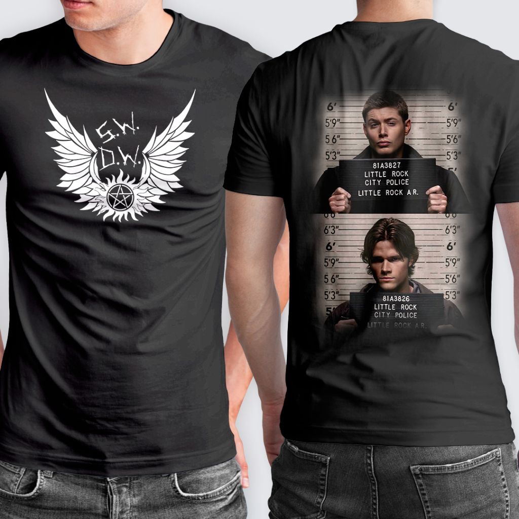Camiseta Masculina Supernatural Dean E Sam Winchester Camisa Série Sobrenatural Unissex