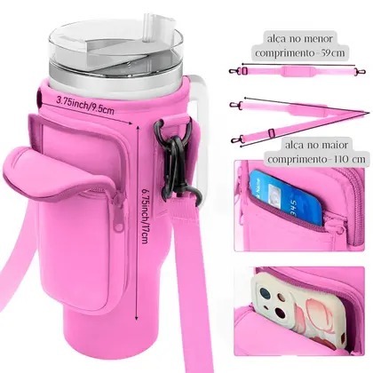 Bolsa Porta Copo 1200ml Garrafa Bag Capa Telefone Celular Nautika Alça Transporte Copo térmico