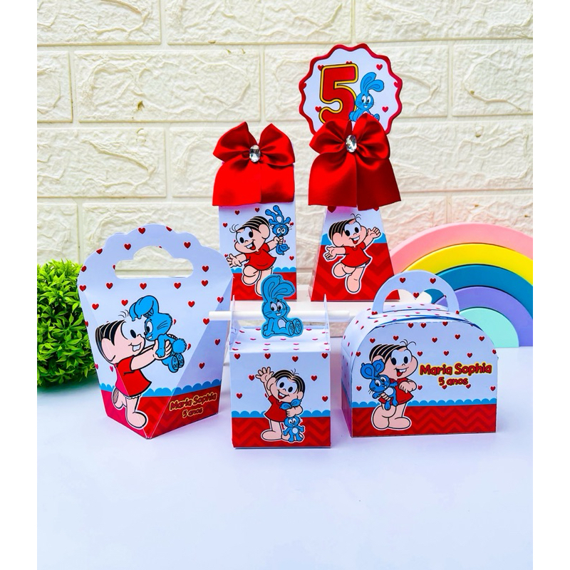 Kit Festa Personalizados mônica,Lembrancinhas Festa Infantil Aniversário Caixinhas para festa PEGUE E MONTE