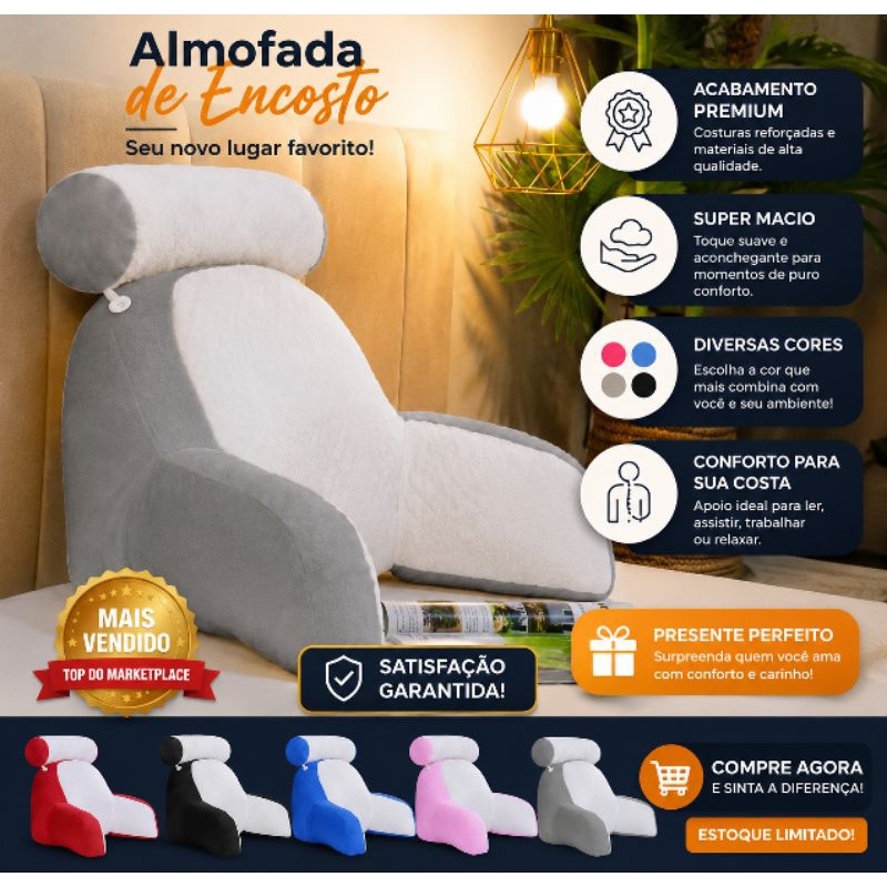 Travesseiro Ergonômico Multiuso Apoio Lombar Versátil