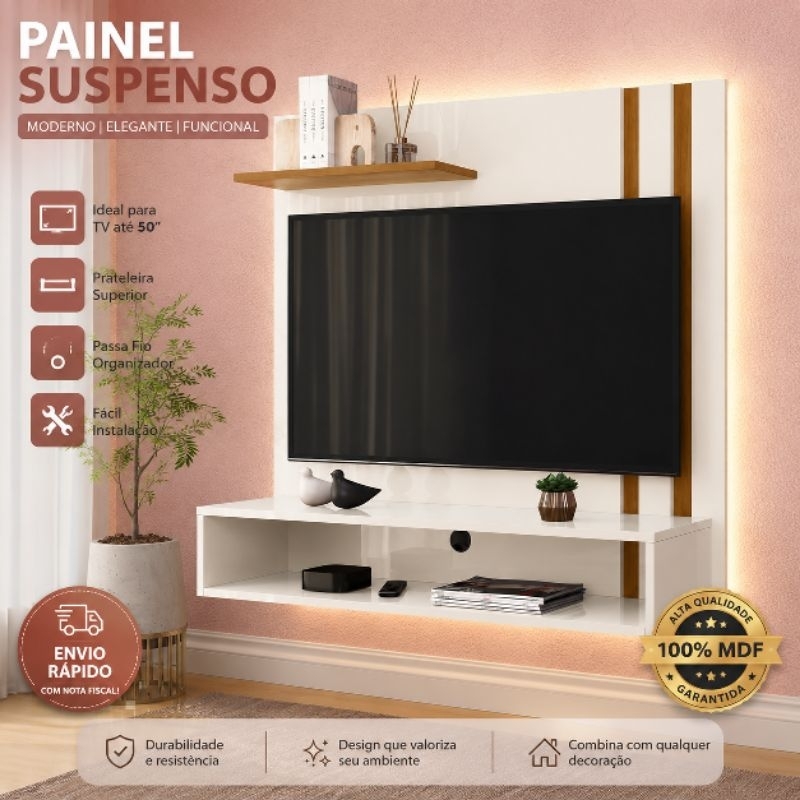 Painel para TV até 32 Polegadas Light Sun com Nicho – Painel Decorativo para Sala