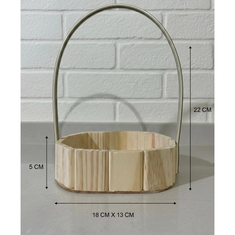 Kit 10 Cesta De Madeira 18 cm Cesta Oval 18x13 Natal — imagem 2 de 2