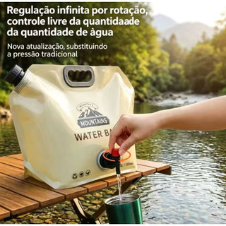 Galão de Água Dobrável 8L com Torneira Regulável Reservatório Portátil à Prova de