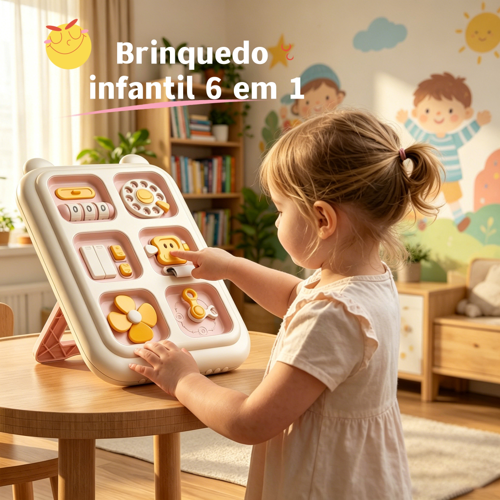 6 em 1 Brinquedos De Menino Baby Busy Board Cubo Montessori Brinquedos Sensórios Educativo Aprendizagem Fidget