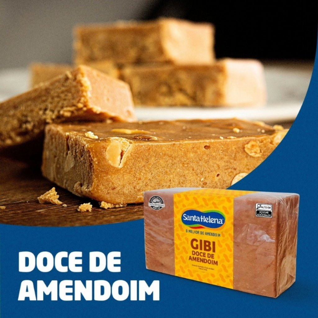 Doce de Amendoim Gibi C/50 Unidades 1,5kg Santa Helena