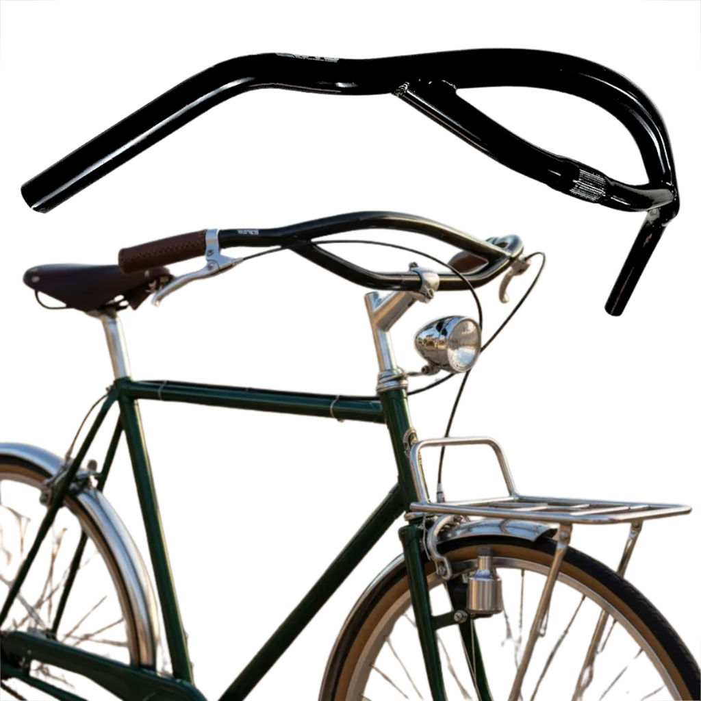 Guidão 2 Barras Alça Andorinha 25.4mm Aço Barra Circular Barra Forte Monark Caloi Bike Passeio
