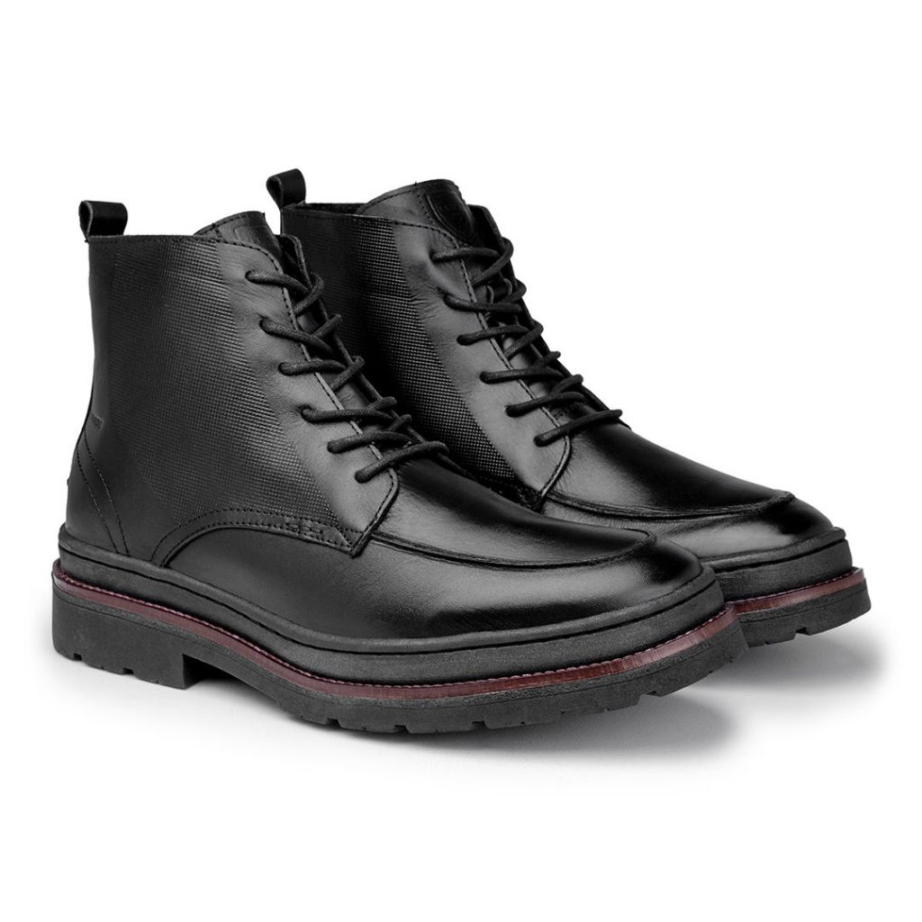 Bota Chelsea Masculina Londres Preto em Couro Legítimo Casual e Social