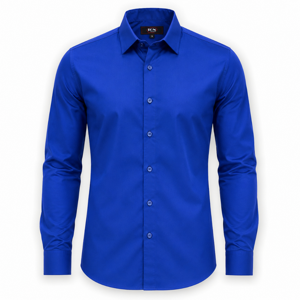 Camisa Masculina Social Azul Royal 100% MICROFIBRA Moda Casamento Congresso Uniforme