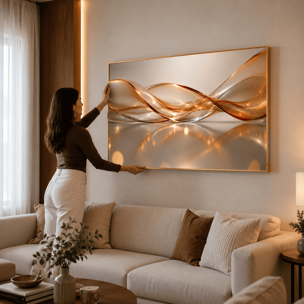 Quadro Decoraitvo Gigante Moderno Luxuoso Moldura 80X120 Para sala Hall