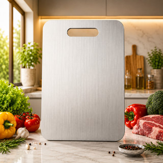 Tábua Carne Inox Cozinha Churrasco Corte Anti Bacteriana Premium