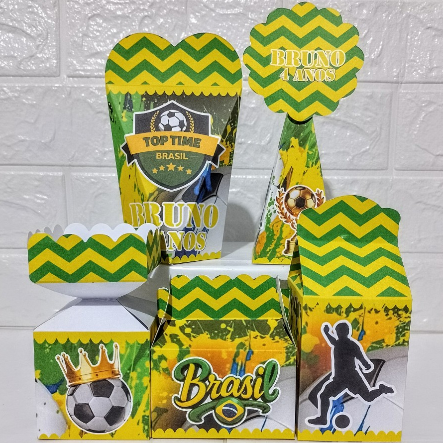 Kit festa FUTEBOL COPA  BRASIL lembrancinhas/caixinhas personalizadas Festa Infantil FAZEMOS TODOS TEMAS/ENVIO RÁPIDO
