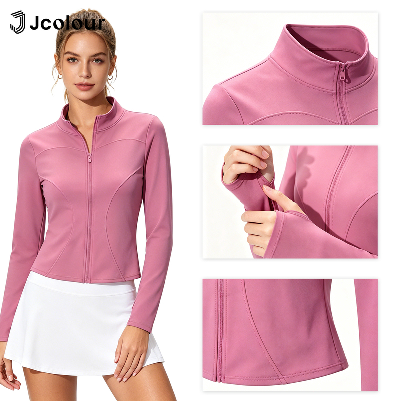Jcolour Jaqueta Feminina UV Slim para Yoga e Ciclismo com Proteção
