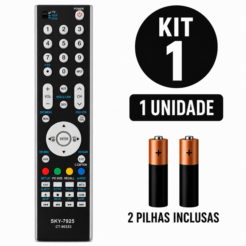 Controle Remoto Para Tv Semp Toshiba lcd LE-7925 Ct-90333 Ct-90322 Ct-6360
