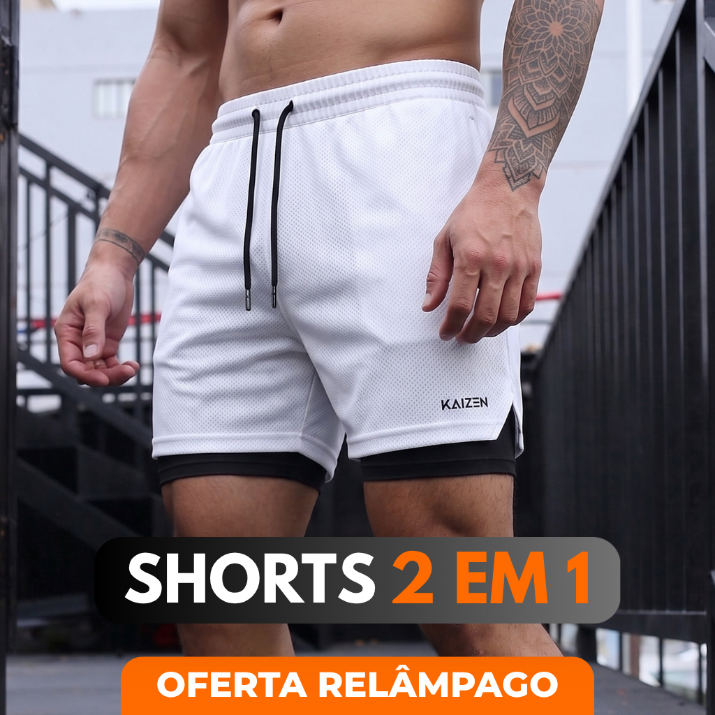 Shorts Masculino 2 em 1 Com proteção Uv+20 sport revolution bermuda PREMIUM