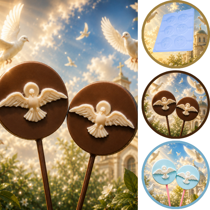 1~10 Forma Divino Espírito Santo Para Chocolates Confeitaria e Moldes Bwb 25g Cód. 9761 (d4) (CHOCO)