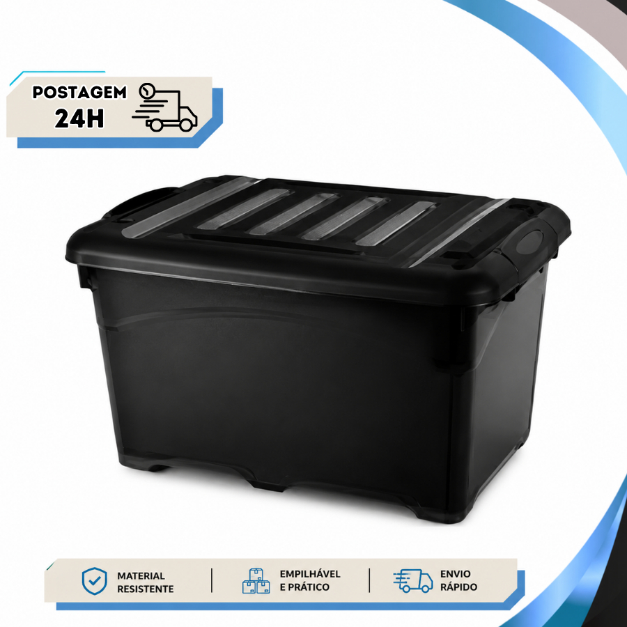 Caixa Organizadora com Tampa 95 Litros Caixa Resistente Multiuso Para Brinquedos