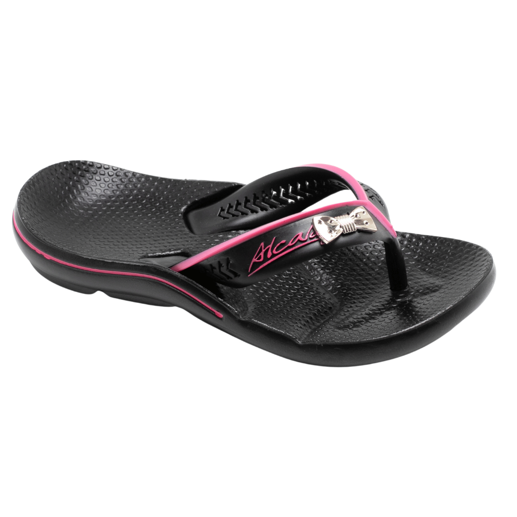 Chinelo Infantil Anatômico Anti Impacto Ortopédico Confortável Preto Rosa