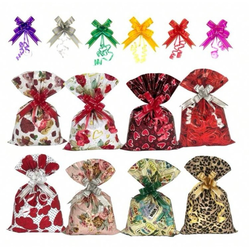 Sacos Metalizado ou Pérola Com Laços Sortidos 10 unidades 20x29cm