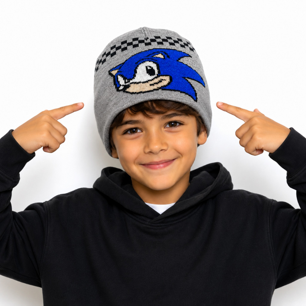 Touca de Lã Infantil Criança Sonic Homem Aranha Stitch Hulk Super Homem Mickey Gorro Quente Super Herói Menino Menina