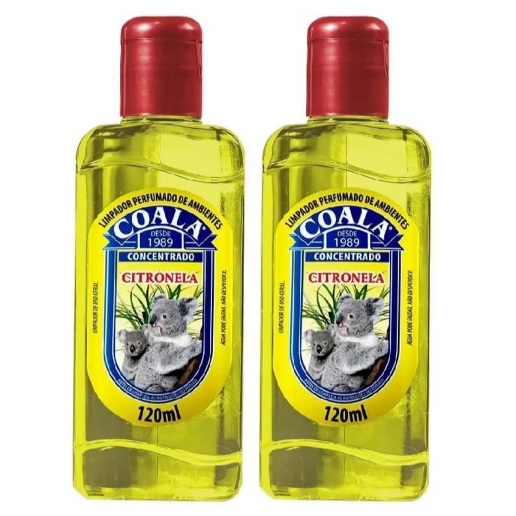 Kit Com 2 Coala Essência Limpadora Concentrada aroma Citronela ou Lima Limão 120ml