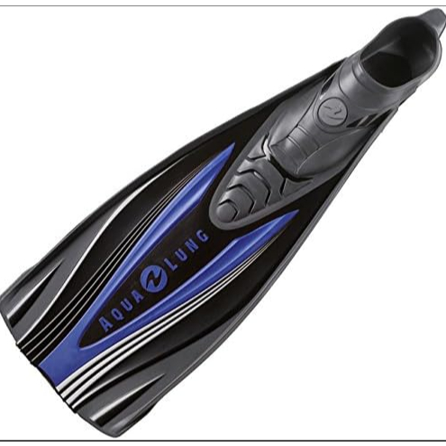NADADEIRA AQUA LUNG MODELO EXPRESS PÉ FECHADO, PRETA/AZUL - TAMANHO SM (4-5)
