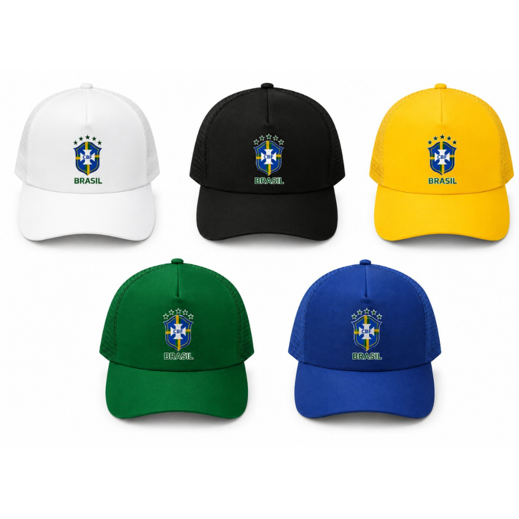 Boné Do Brasil Trucker com Tela, Estampa 3D, Ajustável, Unissex