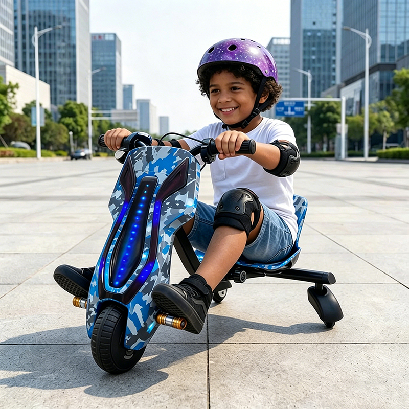 🔥Triciclo Elétrico Drift Infantil 6.5' Polegadas LED 150W 3 Velocidade Bluetooth Patinete Mola