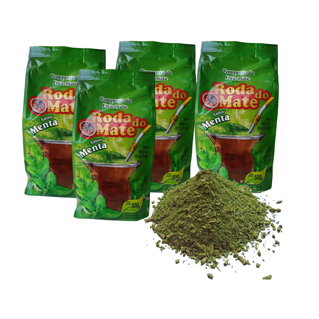 KIT4 Erva Mate  Roda do Mate Sabor Menta