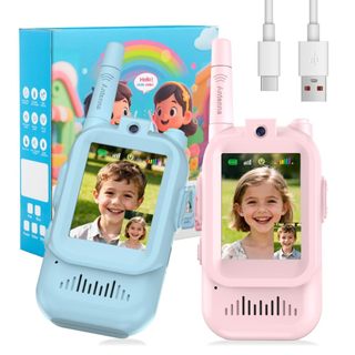 Walkie-Talkie De Vídeo Infantil , Pacote Com 2 Conversor De Voz De Tela E Bate-Papo Em Te…