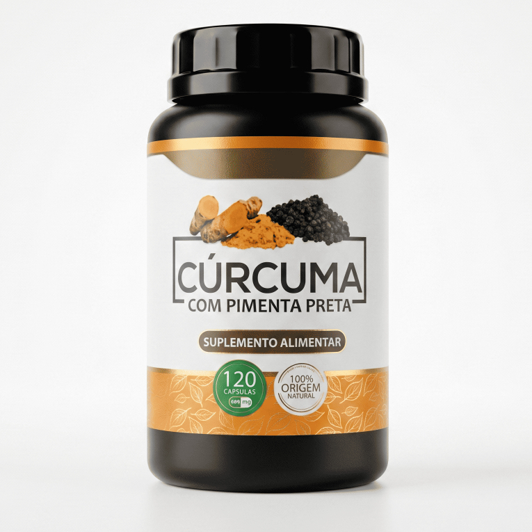 Cúrcuma com Pimenta Negra 500mg | Suplemento Alimentar | 120 Comprimidos