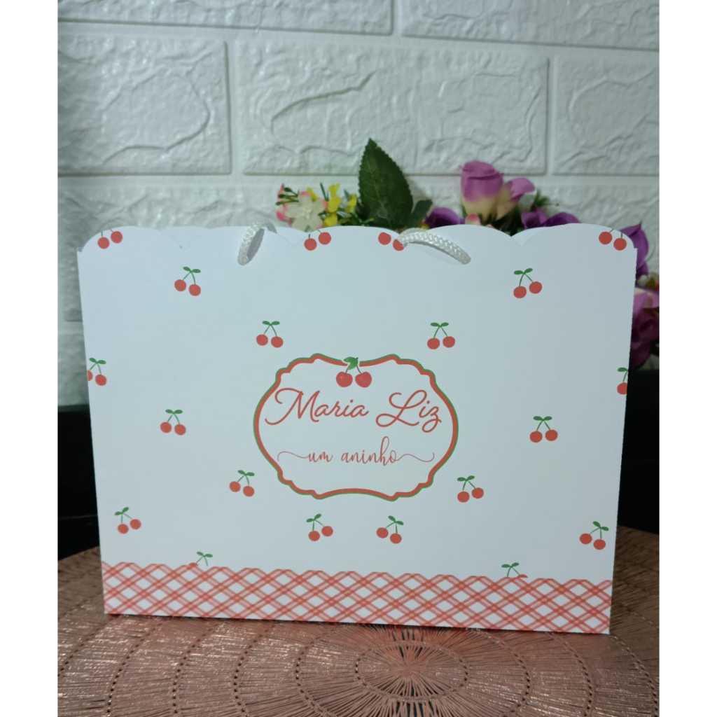Sacolinha Personalizada CEREJINHA/CEREJA VERMELHA/FESTA/ANIVERSÁRIO/LEMBRANCINHA/MIMO