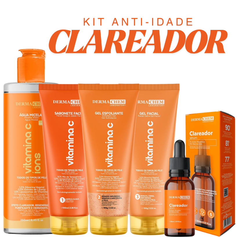 Kit 5 Itens Completo SkinCare Clareador Vitamina C Dermachem