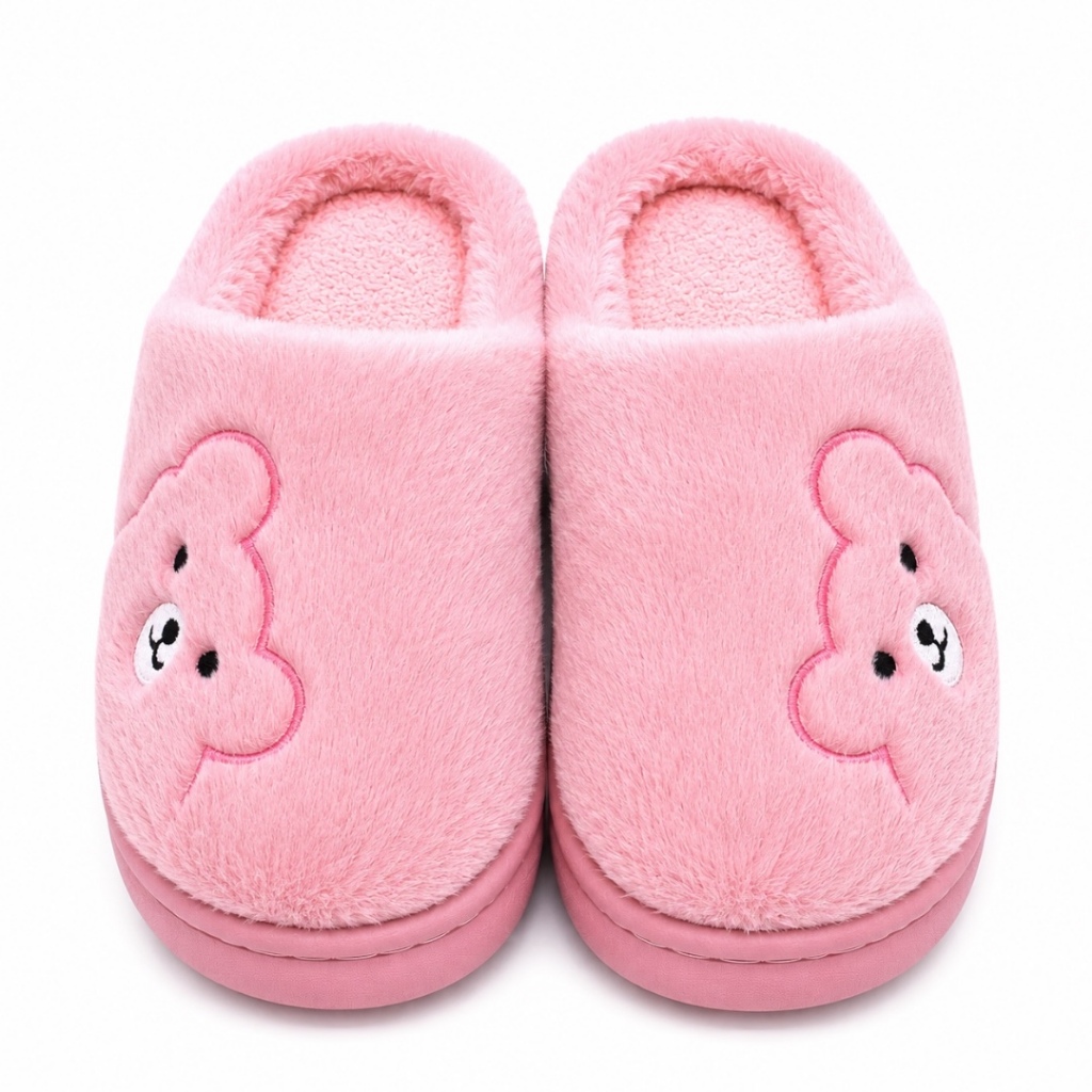 Pantufa Ursinho Inverno Quente Antiderrapante Confortável para Adulto Pantufa QF-127