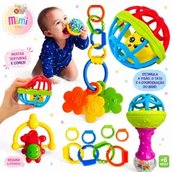 Mordedor para Bebe Sensorial Macio com Chocalho