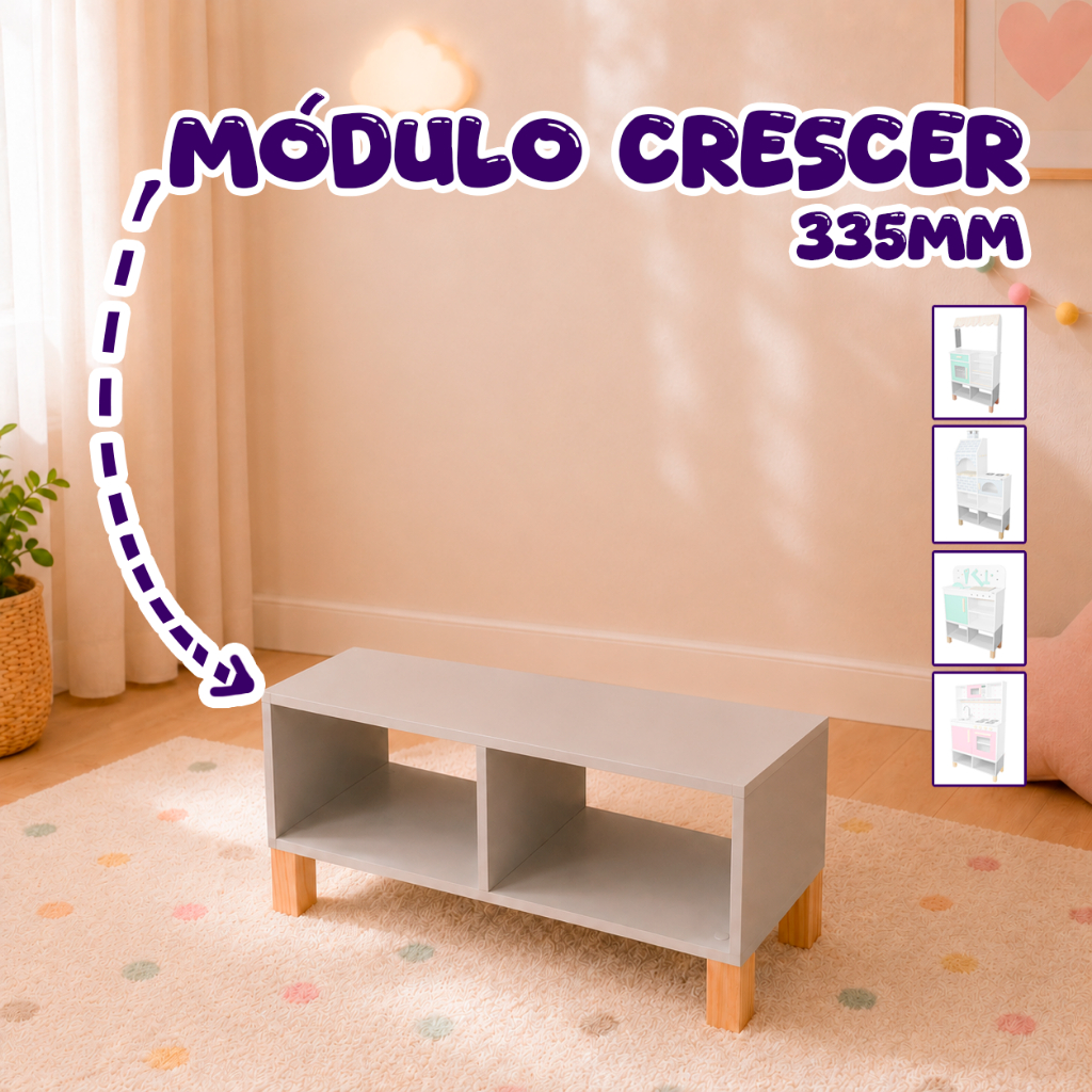 Imagem Módulo Crescer Cozinha Antiga 335mm Madeira Kit Livro Educativo